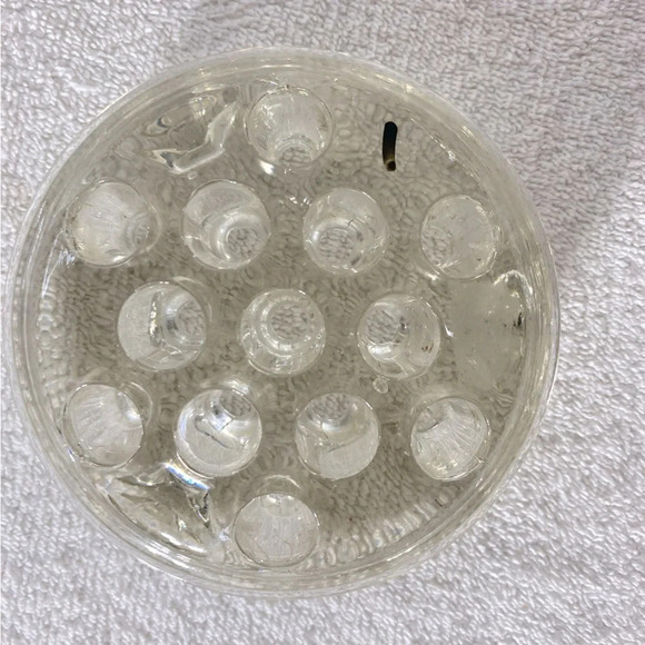 Vintage Clear Glass 13 Hole Flower Frog Flower Holder Stem Holder Arrangement - Picture 11 of 11